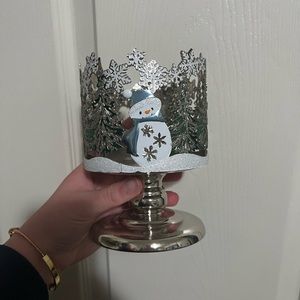 bath and body works snowman 3 wick candle holder